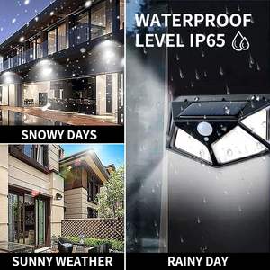 Lampe murale extérieure portable à économie d'énergie, étanche, avec détecteur de mouvement, 3 modes, éclairage de rue solaire LED, lumière de jardin - Product Image 4