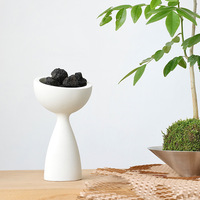 Pot de fleurs en ciment ultra-mince moderne, design artistique, diffuseur de pierre, récipient pour plantes aériennes, boule de mousse, décoration de bureau