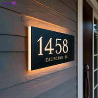 Lettres lumineuses LED en acier inoxydable rétroéclairées pour enseigne, numéro de chambre d'hôtel, plaque murale logo, décoration maison et entreprise