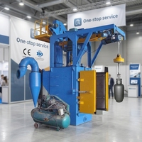 Machine de sablage à crochet Delong pour le nettoyage des bouteilles de GPL et des jantes en alliage d'aluminium, élimination de la rouille