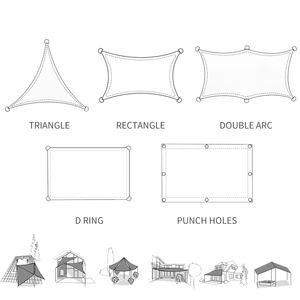 Sanjian Outdoor Garden baldacchino 100% HDPE poliestere ombra vela impermeabile - Product Image 4