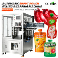 Automatische zakjesafvulmachine voor appelsaus, mangopulp, aardbeienpasta en fruitjam, inclusief afvullen en afsluiten.