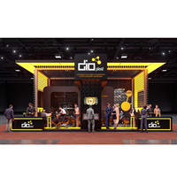 Conception professionnelle de stand d'exposition en bois sur mesure, y compris un comptoir d'accueil, pour les salons professionnels mondiaux aux États-Unis, en Europe et à Dubaï