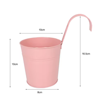 Couleur claire série métal fer petit seau suspendu pot de fleur taille personnalisée