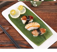 Table à manger jetable biodégradable Sushi sashimi décoration feuille de bambou