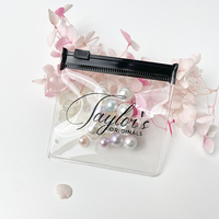 Clear Transparent Zip Lock Jewelry Small Makeup Mini Tinted PVC Pouch Bolsa con cremallera y asas Hang Hole Plastic