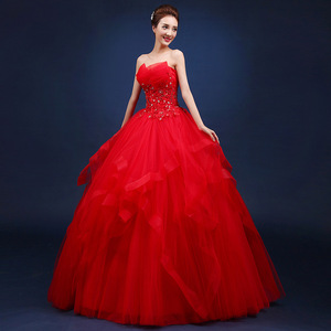 2022 dernier sans bretelles rouge Champagne <span class=keywords><strong>bleu</strong></span> vert <span class=keywords><strong>et</strong></span> <span class=keywords><strong>ivoire</strong></span> perlé fleur orné grande taille gonflé mariage soirée <span class=keywords><strong>robe</strong></span> <span class=keywords><strong>de</strong></span> soirée - Product Image 2