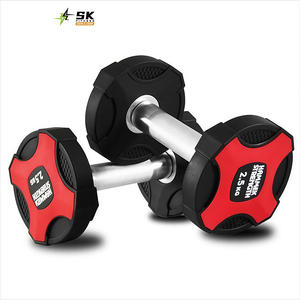 طقم دمبلل مطاطي بشعار ساخن SK-50 أوزان متينة للصالة الرياضية التجارية والتدريب على القوة المنزلية - Product Image 6