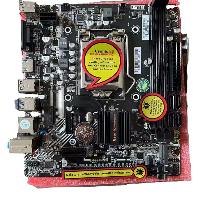 Esonic Desktop Mainboard ATX  H61 Motherboard LGA1155 Ddr3 for 2 3rd Generation I3 I5 I7