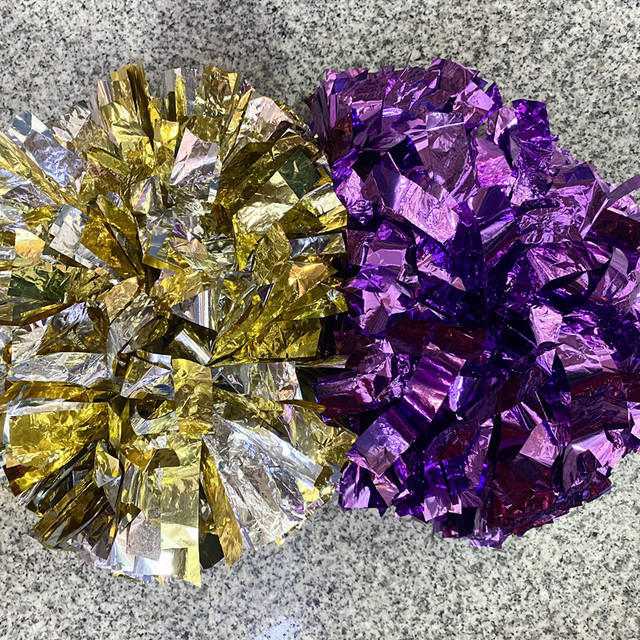 Wholesale Pompoms Cheerleading Baton Handle Solid Color Cheerleading Pom Poms for Team Spirit Sports Dance