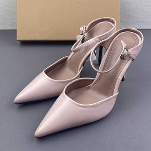 Zapatos de Tacón Alto con Punta en Pico y Correa en el Tobillo, Sandalias de Verano Sexys para Mujer, Zapatos de Tacón Clásicos de Calidad - Product Image 2