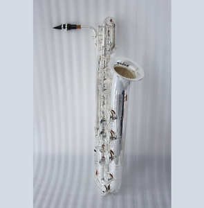 バリトンサックス低a〜高F # Ebトーン真鍮ボディシルバーメッキクラシック和風デザインバリトンサックスOEM - Product Image 1