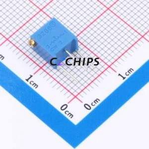 Resistencia Ajustable/Potenciómetro 3266X-205-LF, Componente de Orificio Pasante (THT)-3P, Resistencia de 6.8x4.7mm, 2mOhm, 10%, 500mW, 250ppm ℃ - Product Image 1