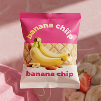 Sac scellé à dos de puce de banane thermoscellée imprimé personnalisé emballage de qualité alimentaire sac d'étanchéité à 3 côtés étanche à l'humidité et au soleil