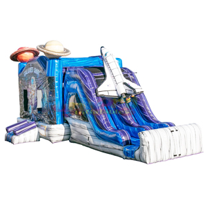 Structure gonflable pour enfants de qualité commerciale, combo galaxie gonflable avec toboggan aquatique - Product Image 6