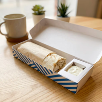 Emballage pour mini-burgers, boîte alimentaire personnalisée, combo sandwich, œuf, toast, café, gobelet, plateau en papier, emballage en gros
