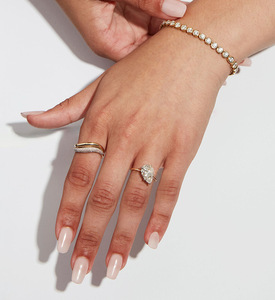 패션 쥬얼리 925 스털링 실버 클래식 클러스터 링 여성용 <span class=keywords><strong>18K</strong></span> 골드 도금 925 실버 기하학적 링 쥬얼리 도매 - Product Image 4