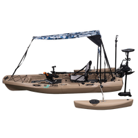Kayak de pêche monoplace de 3 mètres, bateau à rames en plastique, canoë de mer, avec moteur électrique ou pédalier, siège au choix