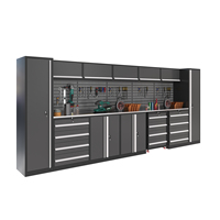 2026 JZD Armoire à outils modulaire en acier confortable, série Pro, noire, ensemble de 8 boîtes à outils pour garage et atelier