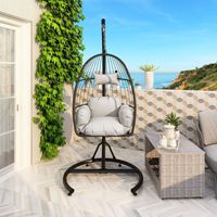Muebles modernos para exteriores, patio, sillas de jardín, mecedora, huevo, silla colgante, sofá de ratán, para uso en Patio, Material de hierro