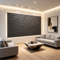 Panneaux muraux 3D WPC géométriques colorés modernes de dernière génération pour la décoration artistique intérieure du salon