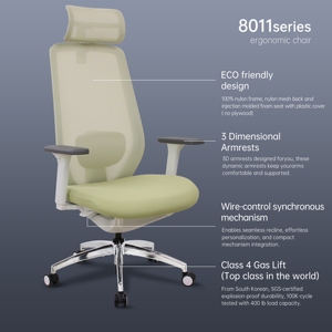 Silla ergonómica con certificación Reach de <span class=keywords><strong>ADINO</strong></span>, silla ergonómica de oficina, mecanismo de sincronización y inclinación, Oficina de asedio CIFF Guangzhou Fauteil Bureau - Product Image 3