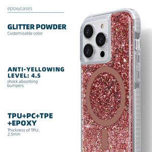 Coque de protection magnétique antichoc à paillettes dégradées de luxe pour iPhone – Fabrication directe - Product Image 1