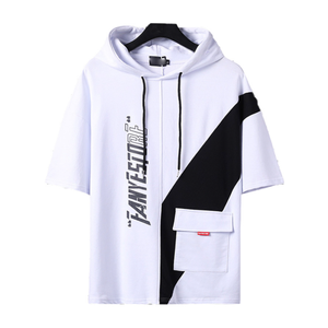 Mejor venta blanco y negro hombre niño casual streetwear con capucha moda transpirable estampado sudaderas con capucha más tamaño camisas de los hombres de fábrica - Product Image 1