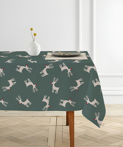 Skymoving New Custom giáng sinh vải cho khăn trải bàn ăn vải không thấm nước sang trọng <span class=keywords><strong>Polyester</strong></span> Khăn trải bàn trang trí cho bảng - Product Image 4