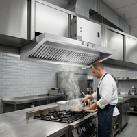 Penghisap Asap Dapur Komersial dengan Filter Baffle Stainless Steel untuk Layanan Makanan
