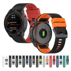 38mm 40mm 41mm 42mm 44mm 45mm 49mm <span class=keywords><strong>Ga</strong></span> rmin bracelet de montre fenix7 bracelet en silicone 22/26mm bracelet à dégagement rapide texture bicolore - Product Image 5