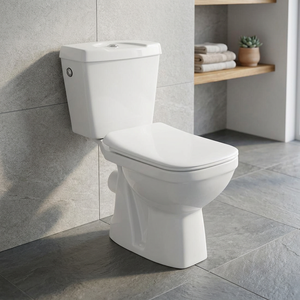 WC en céramique blanc chocolat de style moderne de haute qualité, deux pièces, avec fonction désodorisante pour lavabo et salle de bain - Product Image 2