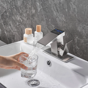 <span class=keywords><strong>Rubinetti</strong></span> Moderni a Doppio Comando per Lavabo, Montaggio su Piano, Installazione a 3 Fori <span class=keywords><strong>con</strong></span> <span class=keywords><strong>Sensore</strong></span> Touchless e Valvola in Ceramica per Bagno - Product Image 1