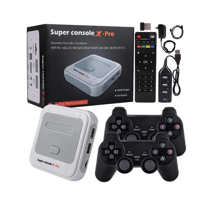 Super Console X-PRO TV Game Retro Video Game Console With Wireless  Controllers Built-in 50 Emulators 50000 Games For PS1/N64/DC| Alibaba.com