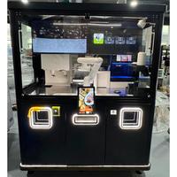 Funkyplay Nouvelle machine à café robotisée intelligente, distributeur automatique en libre-service 24h/24, en acier inoxydable, nettoyage automatique, capacité de 150 à 200 tasses