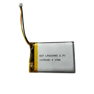 Alta qualidade 603450 3.7v 1100mah bateria de polímero de íon de lítio li-po bateria 103040 603450 803048 753048 803040 1000mAh