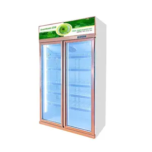 Çift kapılar mağazacılık buzdolabında içecek buzdolabı Visi soğutucu ekran buzdolabı