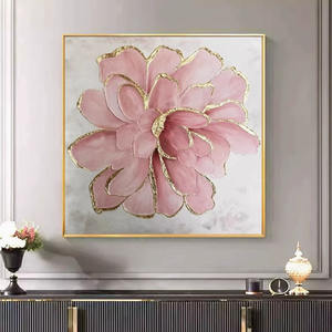 Moderne <span class=keywords><strong>simple</strong></span> luxe style pivoine <span class=keywords><strong>fleur</strong></span> mur art décor à la maison peinture salon fond mur cristal porcelaine peinture - Product Image 4