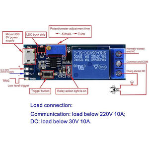Pour DC 5V Trigger Time Delay Switch Relais Module Temporisation Réglable Commutateur De Commande Large Tension Delay Relais - Product Image 6