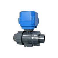 Katup Bola UPVC Mini Elektrik DC12V/24V Bermotor Normal Buka/Tutup untuk Tangki Air Irigasi OEM TOYI TM0