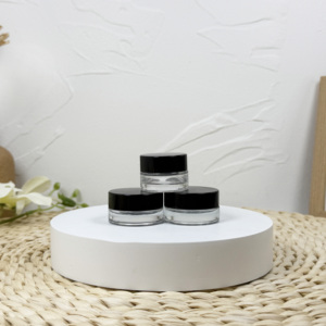 Empty <b>Clear</b> Round Flower Containers Child Resistant <b>Glass</b> Jar With CR Cap - Product Image 3