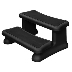 TSPK Wholesale Black Massage Hot Tub Steps Durable Convenient Bathtub 2-tier Step Ladder