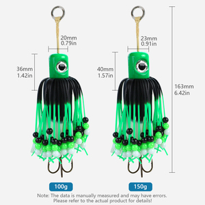 LUSHAZER pulpo falda pesca señuelo calamar Jig curricán cebo con anzuelo triple agua salada curricán señuelo para atún Marlin <span class=keywords><strong>Mahi</strong></span> - Product Image 2