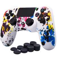 Coque de protection en silicone pour Sony PlayStation4 PS4 Controller Skin Cover avec style imprimé compatible avec PS4 Controller