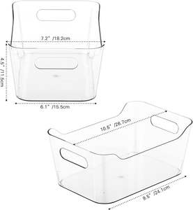 Boîtes de rangement en plastique empilables, bacs organisateurs multi-usages, organiseur de garde-manger, contenants de rangement transparents pour la maison, la cuisine et le réfrigérateur - Product Image 2