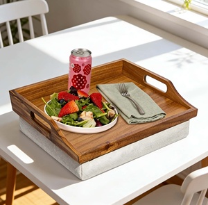 <span class=keywords><strong>Plateau</strong></span> de lit en bambou Addreen <span class=keywords><strong>pour</strong></span> servir le petit-déjeuner, <span class=keywords><strong>plateau</strong></span> de service avec poignée, bureau portable <span class=keywords><strong>pour</strong></span> le salon avec <span class=keywords><strong>coussin</strong></span> amovible - Product Image 1