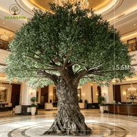 Arbre d'olivier artificiel sur mesure 4,5*5,5m, ultra réaliste, amovible et facile à installer, livraison porte-à-porte pour la décoration d'hôtels et de cafés design