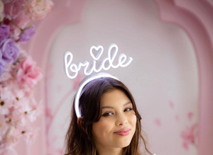 Enterrement de vie de jeune fille <span class=keywords><strong>bandeau</strong></span> décorations blanc casque mariée faveurs lueur dans le noir <span class=keywords><strong>LED</strong></span> néon mariée <span class=keywords><strong>bandeau</strong></span> - Product Image 2