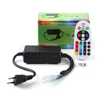 Contrôleur RGB 220V pour Bandes LED Haute Tension, Variateur d'intensité avec Télécommande Sans Fil IR 24 Touches, Prise EU pour Lampes à Ruban et Contrôles d'Éclairage