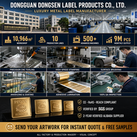 Étiquette holographique 3D personnalisée en aluminium brossé doré, plaque signalétique autocollante, imperméable, pour flacon de soin de la peau ou de parfum
